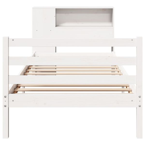vidaXL Lit biblioth&egrave;que sans matelas blanc 100x200 cm bois pin massif