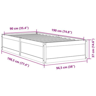 vidaXL Cadre de lit sans matelas 90x190 cm bois de pin massif