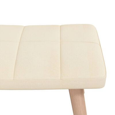 vidaXL Chaise à bascule avec tabouret Crème Tissu