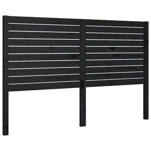 vidaXL T&ecirc;te de lit Noir 156x4x100 cm Bois massif de pin