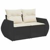 vidaXL Ensemble de canap&eacute; de jardin 10 pcs Noir et Cr&egrave;me Poly Rattan