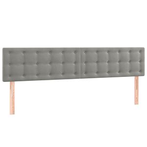 vidaXL T&ecirc;tes de lit Gris clair 200x5x78/88 cm Velours