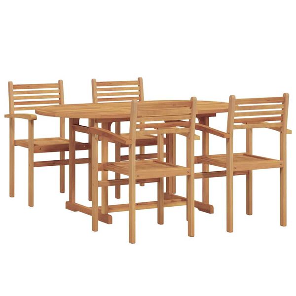 vidaXL Ensemble de salle &agrave; manger pour jardin 5 pcs Naturel