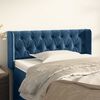 vidaXL T&ecirc;te de lit avec oreilles Bleu fonc&eacute; 93x16x78/88 cm Velours