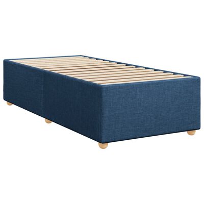 vidaXL Sommier à lattes de lit avec matelas Bleu 90x200 cm Tissu