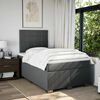 vidaXL Sommier &agrave; lattes de lit avec matelas Gris fonc&eacute; 120x200cm Tissu