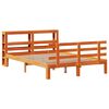 vidaXL Cadre de lit et t&ecirc;te de lit sans matelas cire marron 120x200 cm