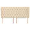 vidaXL T&ecirc;te de lit avec oreilles Cr&egrave;me 183x23x118/128 cm Tissu