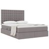 vidaXL Lit avec rangement et matelas Taupe 140 x 200 cm Polyester
