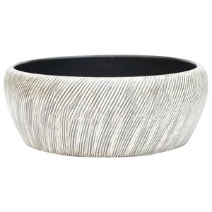 vidaXL Vasque &agrave; poser noir et gris rond &Phi;41x14 cm c&eacute;ramique
