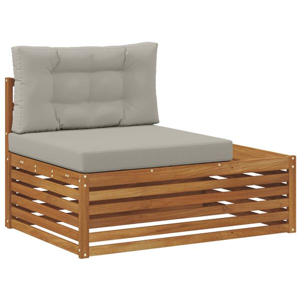 vidaXL Ensemble de canap&eacute;s d'ext&eacute;rieur 2 Pi&egrave;ce Gris Naturel et Clair