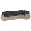 vidaXL Salon de jardin 6 pcs avec coussins gris clair r&eacute;sine tress&eacute;e