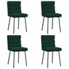 vidaXL Chaises &agrave; manger lot de 4 Vert fonc&eacute; Velours