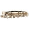 vidaXL Ensemble &agrave; manger de jardin et coussins 17 pcs beige