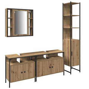 vidaXL Ensemble de mobilier de salle de bain 4 pc Ch&ecirc;ne artisanal