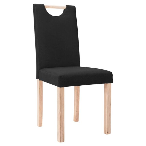 vidaXL Chaises &agrave; manger lot de 2 noir tissu