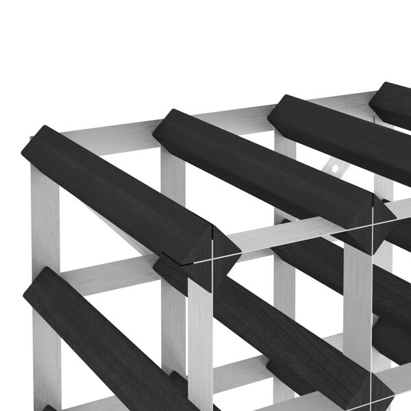 vidaXL Casier à bouteilles pour 12 bouteilles Noir Bois de pin solide