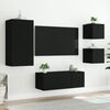vidaXL Unit&eacute;s murales TV avec LED 5 pcs noir bois d'ing&eacute;nierie