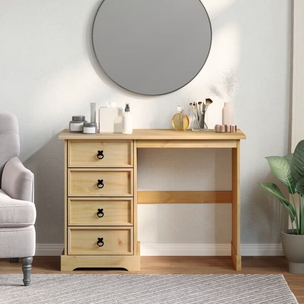 vidaXL Coiffeuse Corona 104x47x75 cm bois de pin massif