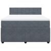 vidaXL Sommier &agrave; lattes de lit et matelas Gris fonc&eacute; 160x200cm Velours