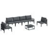 vidaXL Ensemble de canap&eacute; de jardin 7 pc Noir Acier