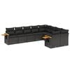 vidaXL Salon de jardin 9 pcs avec coussins noir r&eacute;sine tress&eacute;e