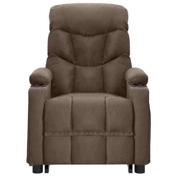 vidaXL Fauteuil de massage Taupe Tissu