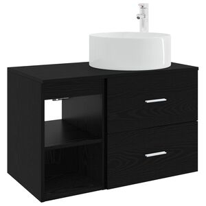 vidaXL Ensemble de mobilier de salle de bain 2 pc Ch&ecirc;ne noir