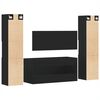 vidaXL Ensemble de meubles salle de bain 4 pcs noir bois d'ing&eacute;nierie