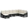 vidaXL Ensemble de canap&eacute; de jardin 8 pc 8 place Noir polyrotin
