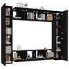 vidaXL Ensemble de meubles TV 8 pcs Noir Bois d'ing&eacute;nierie