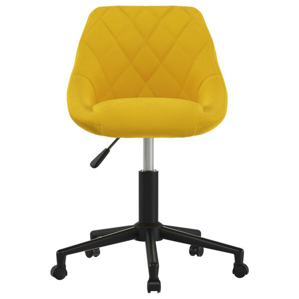 vidaXL Chaise pivotante de salle à manger Jaune moutarde Velours