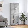 vidaXL Buffet haut Gris b&eacute;ton 69,5x34x180 cm Bois d'ing&eacute;nierie