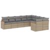vidaXL Salon de jardin avec coussins 9 pcs beige r&eacute;sine tress&eacute;e