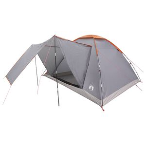 vidaXL Tente de camping 6 personne Gris et orange Polyester et Acier