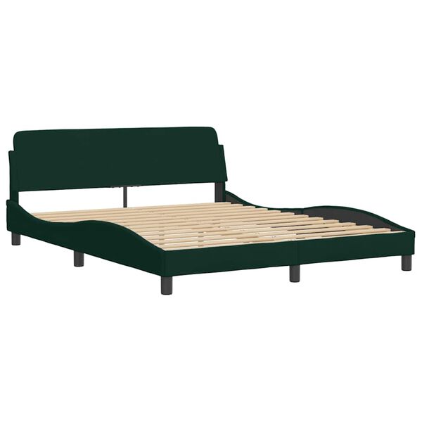 vidaXL Lit avec matelas Hanko vert fonc&eacute; 160x200 cm velours