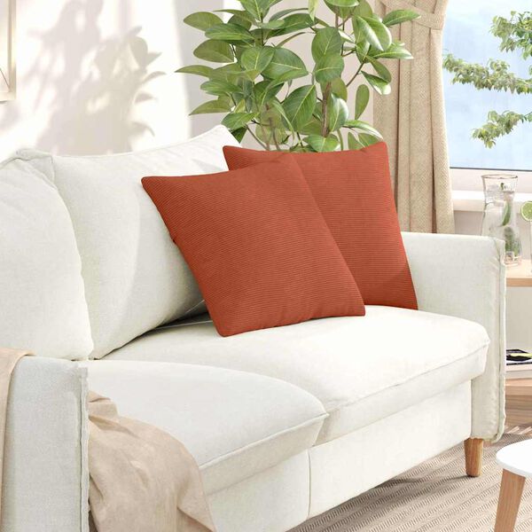 vidaXL Coussins de canap&eacute; 2 pcs Rouge orange 45 x 45 cm