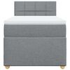 vidaXL Sommier &agrave; lattes de lit avec matelas Gris clair 90x200 cm Tissu