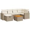 vidaXL Salon de jardin avec coussins 7 pcs beige r&eacute;sine tress&eacute;e
