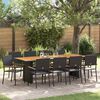 vidaXL Ensemble de salle &agrave; manger pour jardin 11 pcs Noir polyrotin