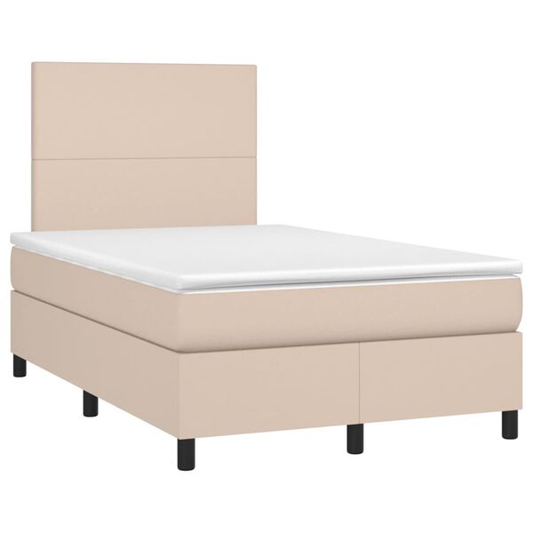 vidaXL Sommier &agrave; lattes de lit avec matelas LED cappuccino 120x190 cm