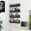 vidaXL &Eacute;tag&egrave;res murales 4 pcs gris brillant bois d'ing&eacute;nierie