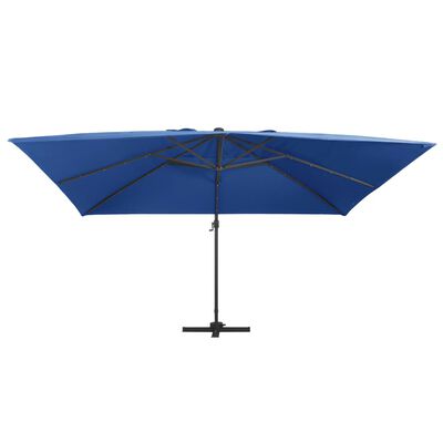 vidaXL Parasol de jardin en porte-à-faux lumières LED mât en aluminium