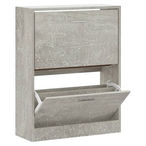 vidaXL Armoire &agrave; chaussures Gris b&eacute;ton 63x24x81 cm Bois d'ing&eacute;nierie