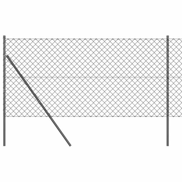 vidaXL Clôture en treillis avec poteaux Gris 1.2 x 25 m Acier