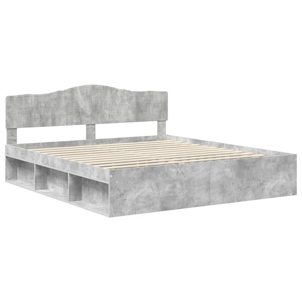 vidaXL Cadre de lit B&eacute;ton 180 x 200 cm Bois de pin massif