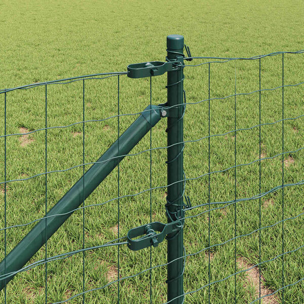vidaXL Cl&ocirc;ture avec poteau Vert 0,6 x 50 m Acier et PVC