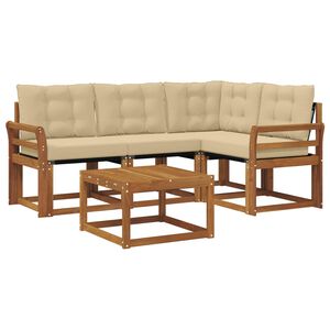 vidaXL Ensemble de canap&eacute;s d'ext&eacute;rieur 5 pc Naturel et Beige
