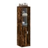 vidaXL Buffet avec porte en verre ch&ecirc;ne fum&eacute; 35x37x142 cm