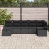 vidaXL Ensemble de Canap&eacute;s avec coussin 7 pcs Noir polyrotin